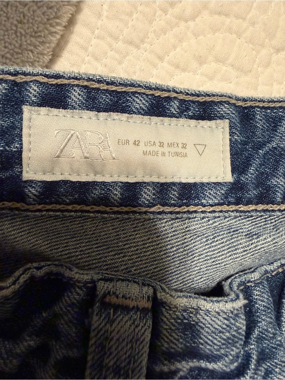Zara Medium-Light Blue Washed Denim Jeans